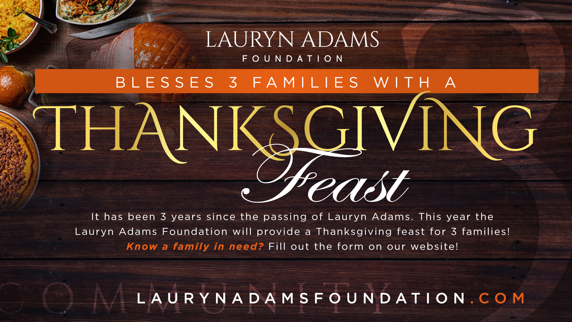 Feast for Thanksgiving 2022 Lauryn Adams Foundation
