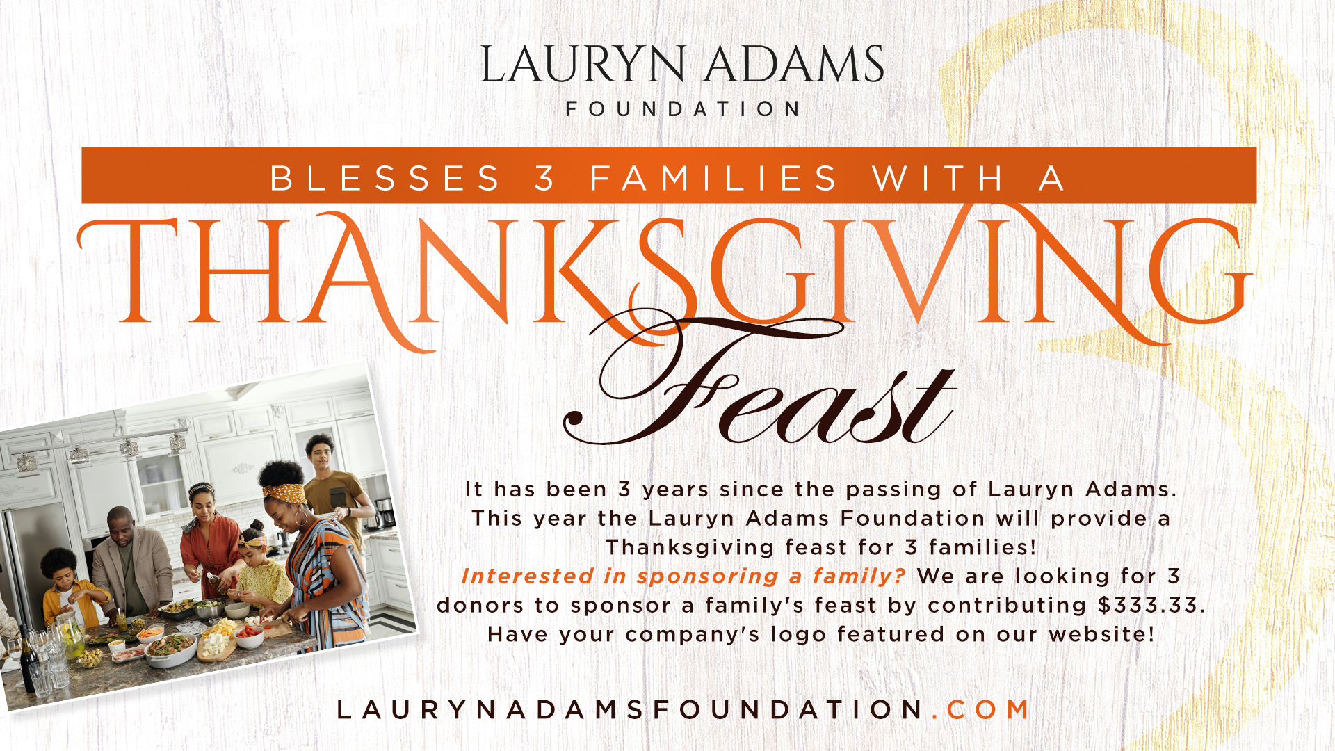 Feast for Thanksgiving 2022 Lauryn Adams Foundation